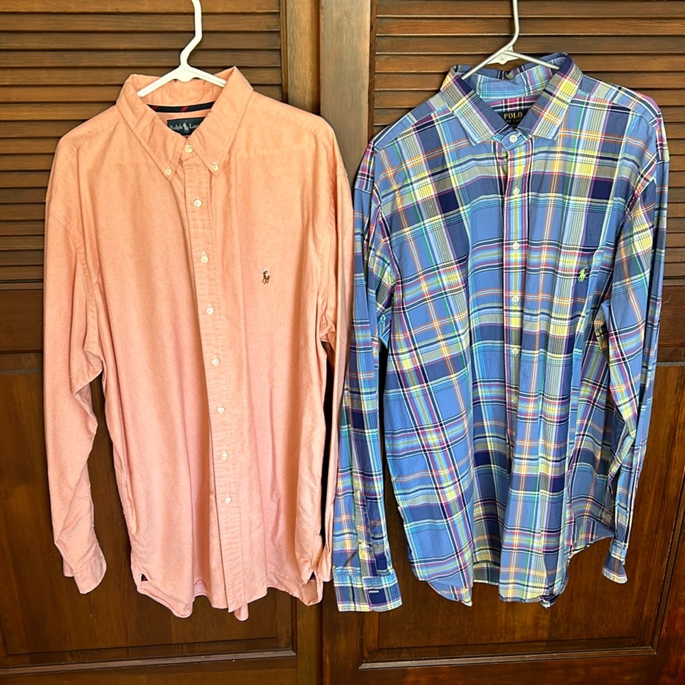 2 for 1 Ralph Lauren long sleeve dress shirts from Dillards